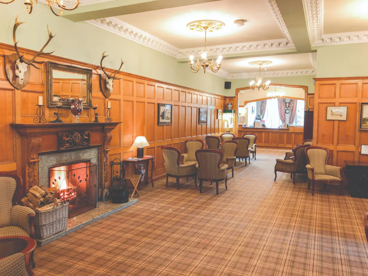 The welcoming Great Hall at the Duke of Gordon Hotel